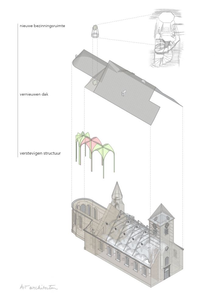 Herwaardering flankeertoren tot bezinningsruimte Sint Michaëlkerk - Sint-Lievens-Houtem